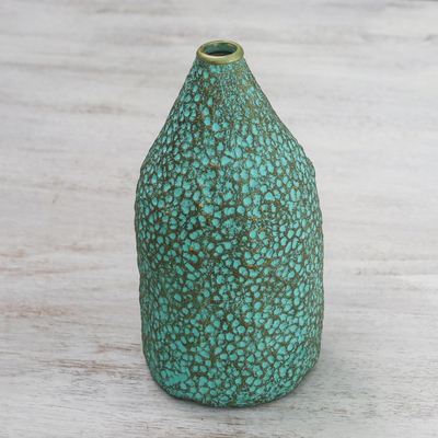 Recycled paper decorative vase, 'Flowing Thoughts' - Dotted Recycled Paper Decorative Vase from Thailand