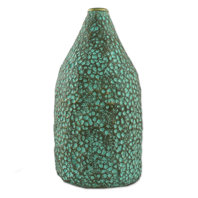 Dekorative Vase aus recyceltem Papier - Gepunktete dekorative Vase aus Recyclingpapier aus Thailand