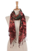 Tie-dyed cotton scarf, 'Heated Colors' - Tie-Dyed Cotton Wrap Scarf in Red from Thailand (image 2c) thumbail