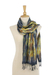 Tie-dyed silk scarf, 'Lovely Magic' - Handwoven Tie-Dyed Multicolored Silk Scarf from Thailand (image 2c) thumbail
