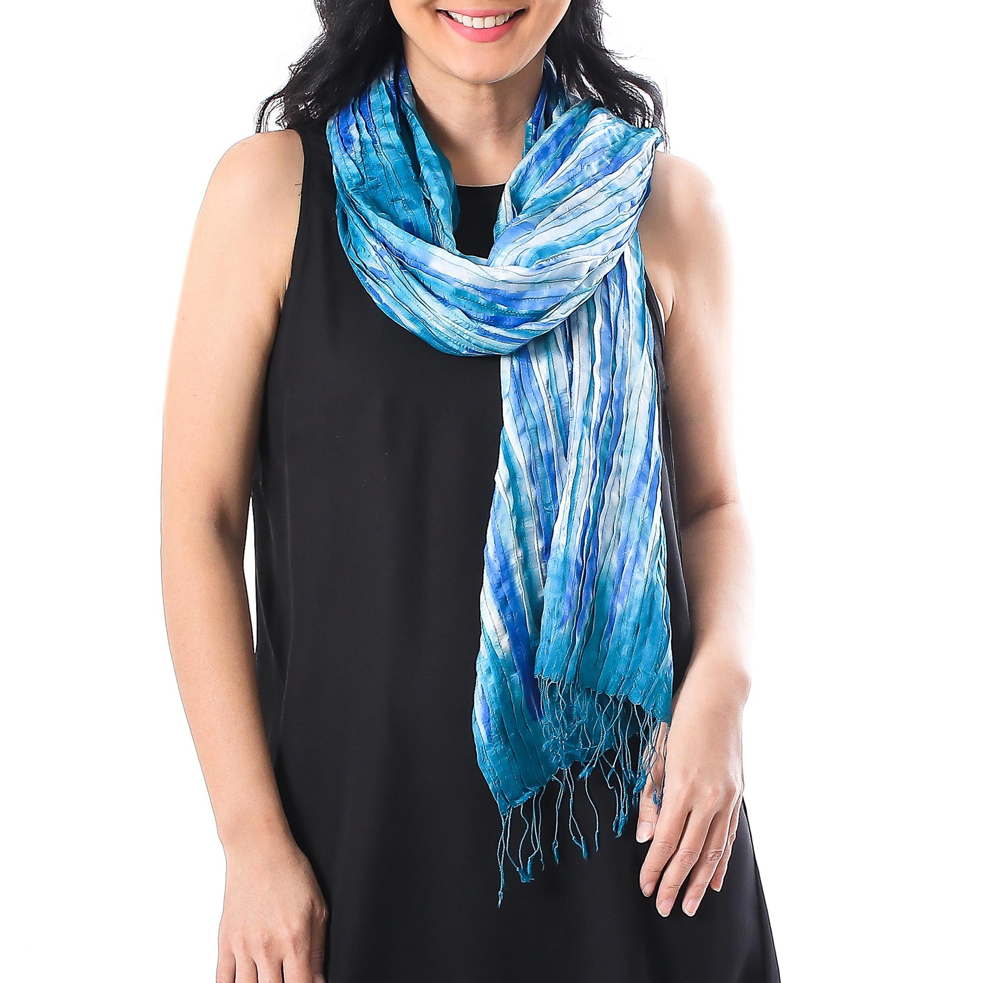 Discover Handmade Fair Trade Multi-Color Fine Silk Scarves