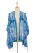 Tie-dyed silk scarf, 'Lovely Magic in Blue' - Handwoven Tie-Dyed Silk Scarf in Blue from Thailand (image 2e) thumbail