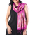 Tie-dyed silk scarf, 'Lovely Magic in Fuchsia' - Handwoven Tie-Dyed Silk Scarf in Fuchsia from Thailand thumbail