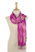 Tie-dyed silk scarf, 'Lovely Magic in Fuchsia' - Handwoven Tie-Dyed Silk Scarf in Fuchsia from Thailand (image 2d) thumbail