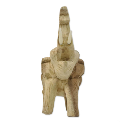Wood figurine, 'Wild Life' - Handmade Raintree Wood Elephant Figurine from Thailand