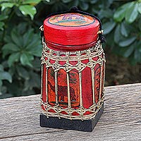 Ceramic decorative jar, 'Lanna Antique in Red'