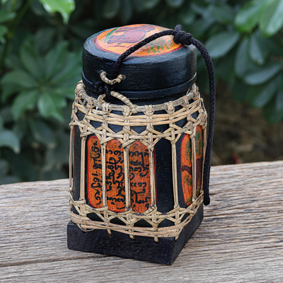 Tarro decorativo de cerámica - Tarro decorativo de cerámica hecho a mano de Tailandia