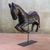 Wood statuette, 'Riding Horse' - Handmade Wood Horse Statuette from Thailand