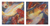 'Happy Fancy Carp I' (diptych) - Signed Impressionist Koi Paintings in Jewel Colors (Diptych)
