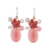 Ohrhänger aus Quarzperlen - Handgefertigte Perlenohrringe aus rosa Quarz aus Thailand