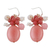 Quartz beaded dangle earrings, 'Blossom Blush' - Handmade Pink Quartz Beaded Dangle Earrings from Thailand (image 2c) thumbail