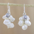 Pendientes en racimo de perlas cultivadas y hematites - Aretes colgantes hechos a mano con perlas de agua dulce cultivadas en hematites