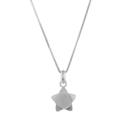 Handmade 925 Sterling Silver Star Pendant Necklace Thailand