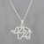 Collar colgante de plata esterlina - Collar de elefante abstracto de plata de ley 925 hecho a mano