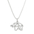 Sterling silver pendant necklace, 'Blessed Elephant' - Handmade 925 Sterling Silver Abstract Elephant Necklace