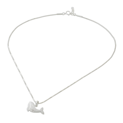 Halskette mit Anhänger aus Sterlingsilber - Handgefertigte Halskette mit Walanhänger aus 925er Sterlingsilber