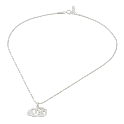 Sterling silver pendant necklace, 'Little Panda' - Handmade 925 Sterling Silver Panda Pendant Necklace Thailand