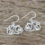 Sterling silver dangle earrings, 'Little Panda' - Handmade 925 Sterling Silver Panda Dangle Earrings Thailand (image 2b) thumbail