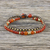 Quartz beaded bracelet, 'Evermore' - Double Strand Orange Quartz Beaded Macrame Bracelet thumbail
