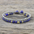 Lapis lazuli beaded bracelet, 'Evermore' - Double Strand Lapis Lazuli Beaded Macrame Bracelet (image 2) thumbail