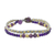 Amethyst and dyed quartz beaded bracelet, 'Evermore' - Amethyst and Purple Quartz Beaded Macrame Bracelet thumbail