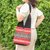 Cotton blend shoulder bag, 'Charming Thai in Paprika' - Floral Cotton Blend Shoulder Bag in Paprika from Thailand
