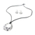 Conjunto de joyas de cerámica - Conjunto de aretes colgantes con collar y colgante floral blanco de cerámica