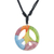 Halskette mit Keramikanhänger - Handgefertigte Thai-Keramik-Peace-Zeichen-Anhänger-Halskette