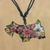 Halskette mit Keramikanhänger - Handbemalte Halskette mit Yorkshire-Terrier-Anhänger aus Keramik