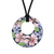 Collar colgante de cerámica - Collar colgante pintado floral hecho a mano de cerámica