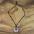 Ceramic pendant necklace, 'Jepun Blooms' - Ceramic Handmade Floral Painted Pendant Necklace