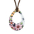 Collar colgante de cerámica - Collar con colgante floral de cerámica en cordón de gamuza sintética