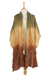 Cotton shawl, 'Cozy Grove' - Brown and Green Cotton Shawl Hand Dyed in Thailand (image 2b) thumbail