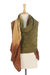 Cotton shawl, 'Cozy Grove' - Brown and Green Cotton Shawl Hand Dyed in Thailand (image 2c) thumbail