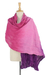Cotton shawl, 'Ombre Passion' - Pink and Purple Cotton Shawl Hand Dyed in Thailand