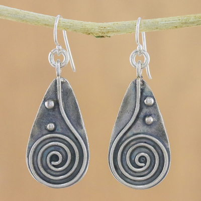 925 Sterling Silver Spiral Dangle Earrings from Thailand - Spiral Drop ...