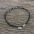Amethyst and silver beaded charm anklet, 'Special Elephant' - Thai Amethyst and Karen Silver Beaded Elephant Charm Anklet (image 2) thumbail