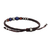 Jasper and lapis lazuli macrame cord bracelet, 'Fiery Orbit' - Handmade Hill Tribe Silver Jasper Lapis Lazuli Bracelet