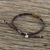 Jasper macrame cord bracelet, 'Earth Saver' - Handmade Waxed Cord Jasper Hill Tribe Silver Bracelet (image 2) thumbail