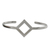 Pulsera con colgante de puño de plata de ley - Brazalete de alambre de plata esterlina con forma de diamante