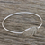 Pulsera colgante de esclava de plata esterlina - Pulsera Rígida de Plata de Ley con Colgante Ovalado Liso