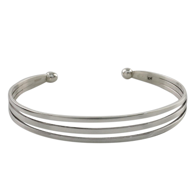 Sterling Silver Wire Narrow Cuff Bracelet