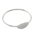 Sterling silver bangle bracelet, 'Silver Moonrise in Texture' - Sterling Silver Bangle Bracelet with Hammered Oval Pendant