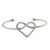 Sterling silver cuff pendant bracelet, 'Heart Line' - Sterling Silver Wire Cuff Heart Pendant Bracelet