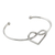 Sterling silver cuff pendant bracelet, 'Heart Line' - Sterling Silver Wire Cuff Heart Pendant Bracelet