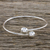 Sterling silver bangle bracelet, 'Silver Friends' - Sterling Silver Bangle Bracelet (image 2) thumbail