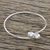 Sterling silver bangle bracelet, 'Silver Friends' - Sterling Silver Bangle Bracelet (image 2b) thumbail