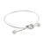 Sterling silver bangle pendant bracelet, 'Tie the Knot' - Sterling Silver Wire Bangle Bracelet with Knot Pendant thumbail