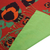 Bufanda de algodón - Bufanda floral de algodón rojo y verde hecha a mano en Tailandia