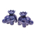 Ceramic incense holders, 'Lotus Elephant in Blue' (pair) - Blue Ceramic Elephant with Lotus Incense Holders (Pair) (image 2c) thumbail